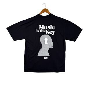 Maze Music Is The Key Mind Band Tee Musician Teacher Black T-Shirt L